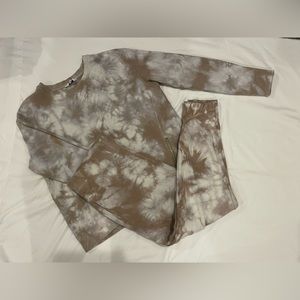 JoyLab Tie-Dye Set in Brown and Cream